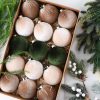 Gleamberry Christmas Tree Ornaments Velvet Balls – Pack of 15pcs Shatterproof Xmas Bulbs Decorations Set – Multicolor Green Brown Neutral, 80mm 3.15 inch